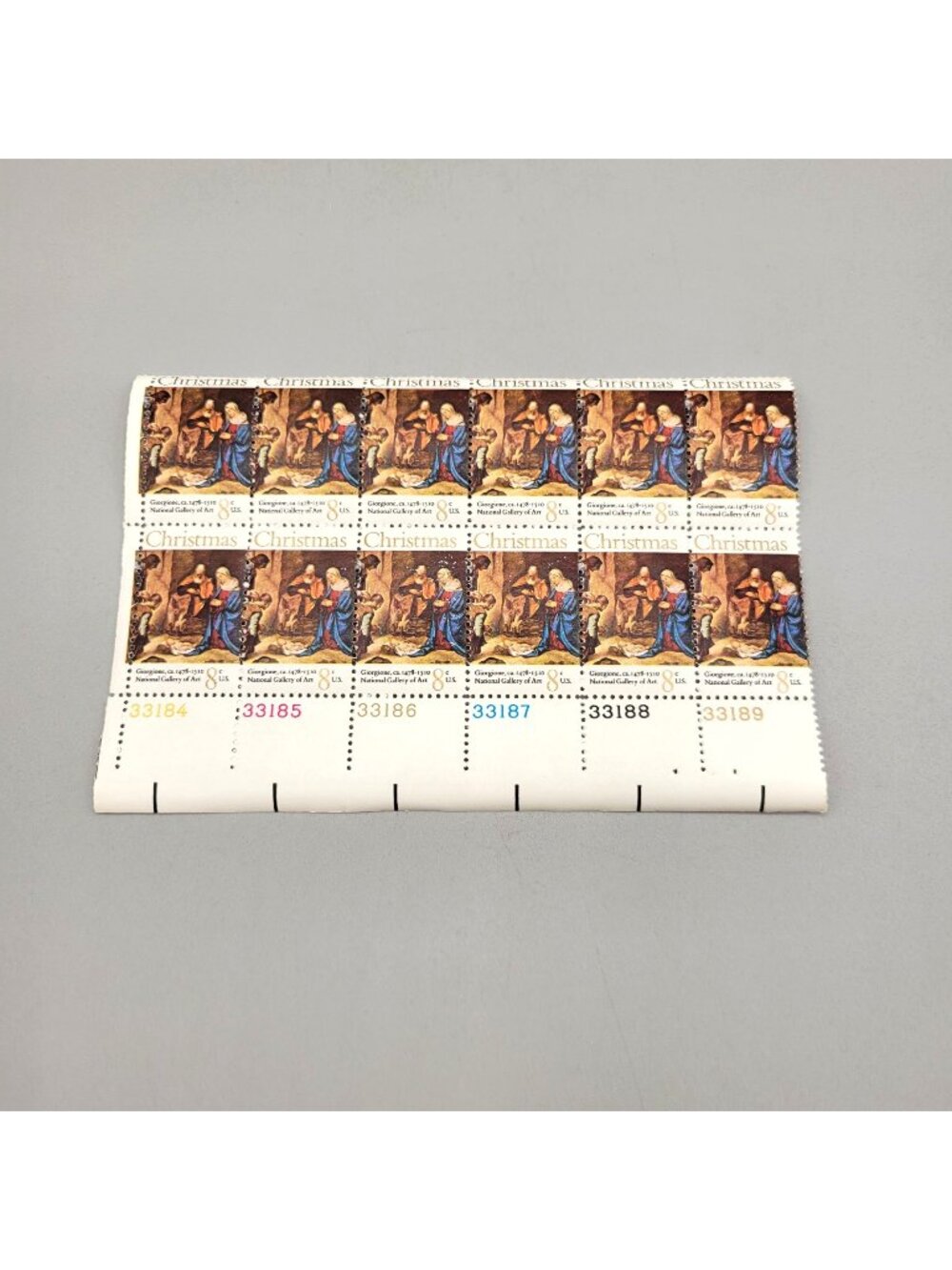 1970s USPS Christmas Giorgione ca. 1478-1510 Pane 8 Cent Stamps